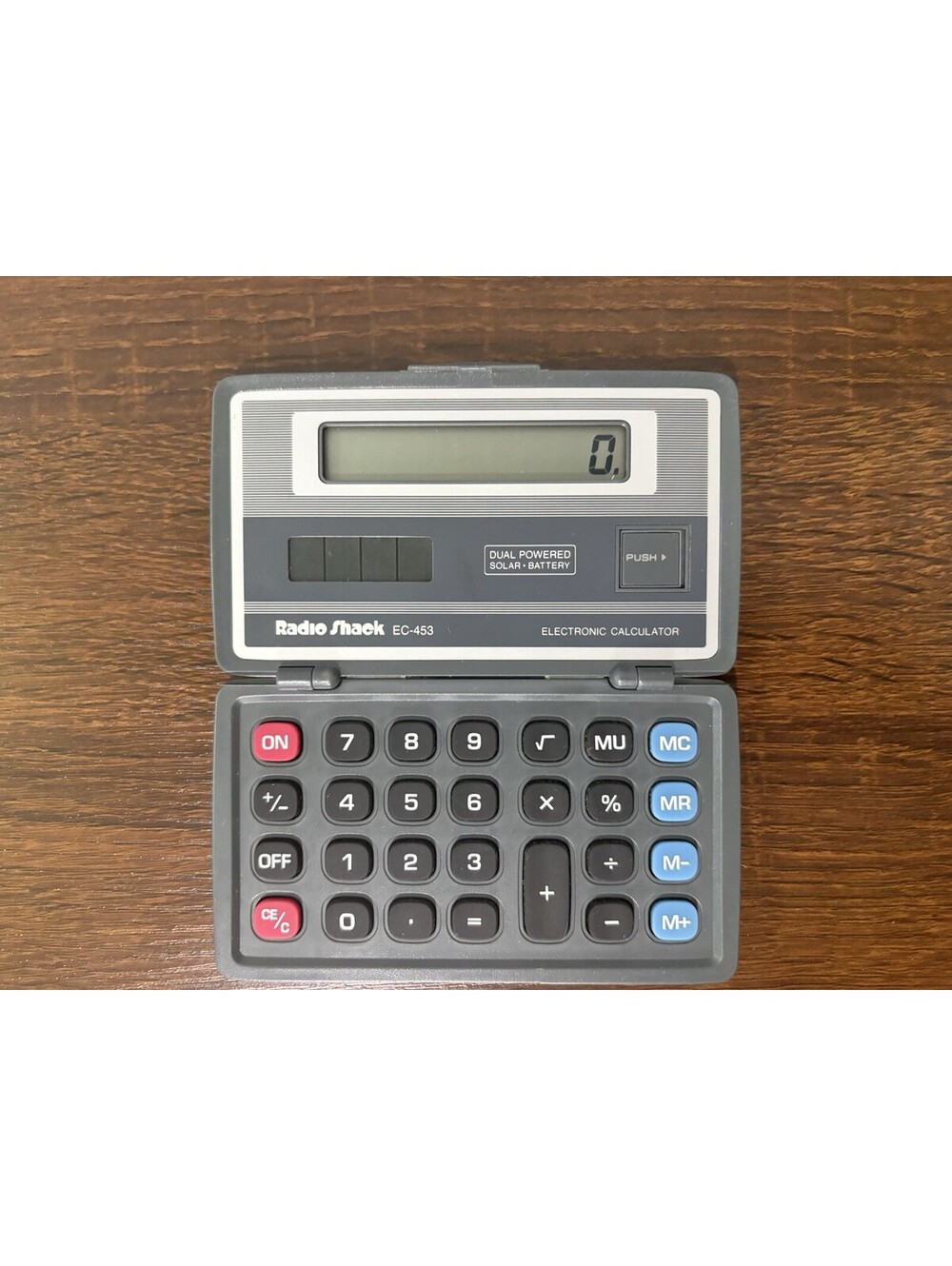 VTG Radio Shack EC-453 Electronic Calculator Dual Powered by Solar & Battery